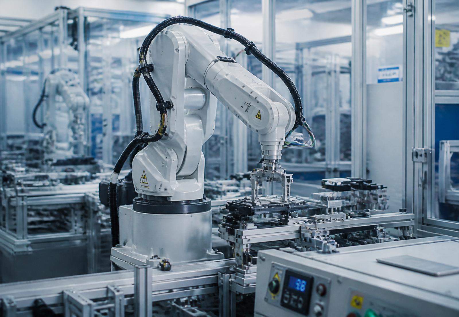 Bracci robotici in fabbrica